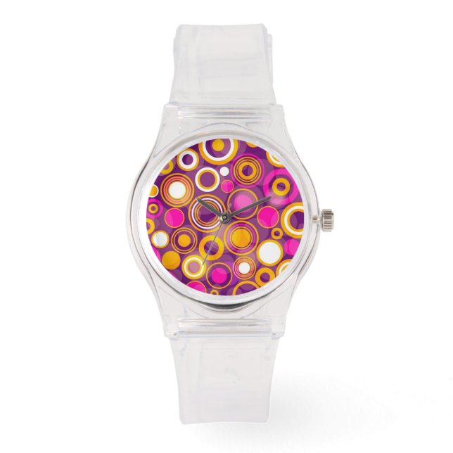 Violet Polka Dot Pattern Watch (Front)
