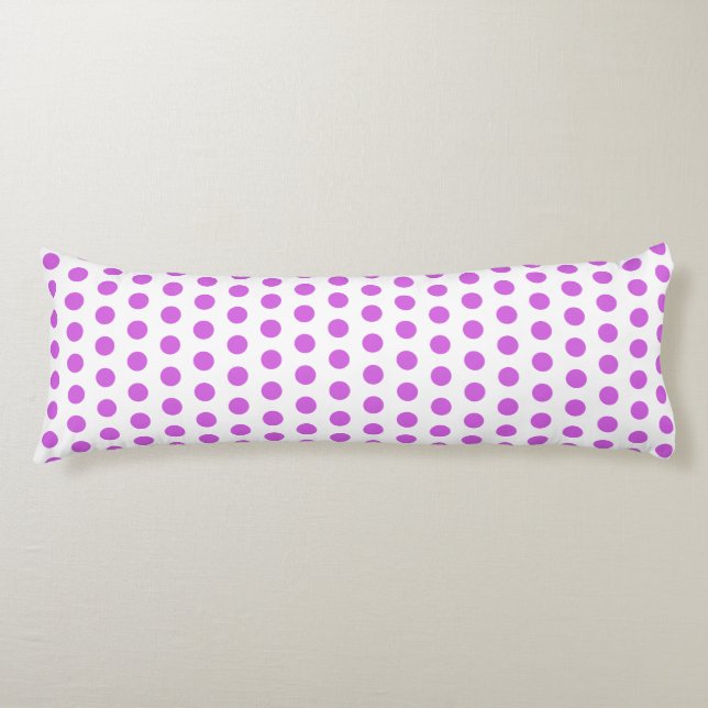 Violet Polka Dots Purple White Custom Colours Cute Body Cushion (Front)