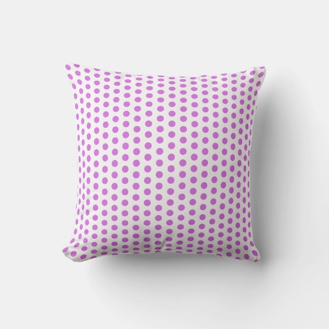 Violet Polka Dots Purple White Custom Colours Girl Cushion (Front)