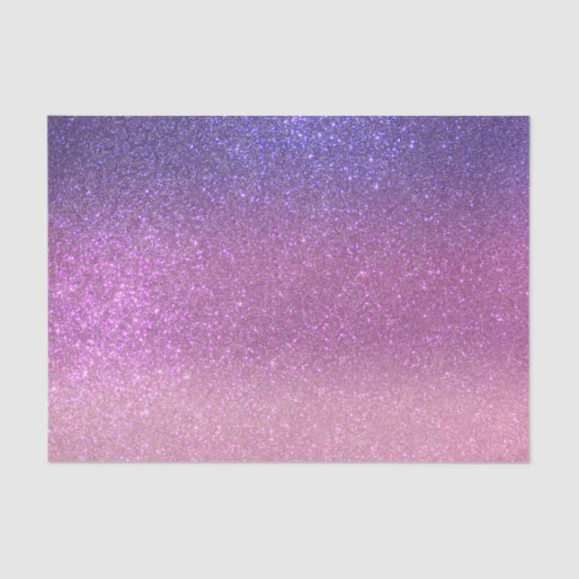 Violet Princess Blush Pink Triple Glitter Ombre Tissue Paper (Front)