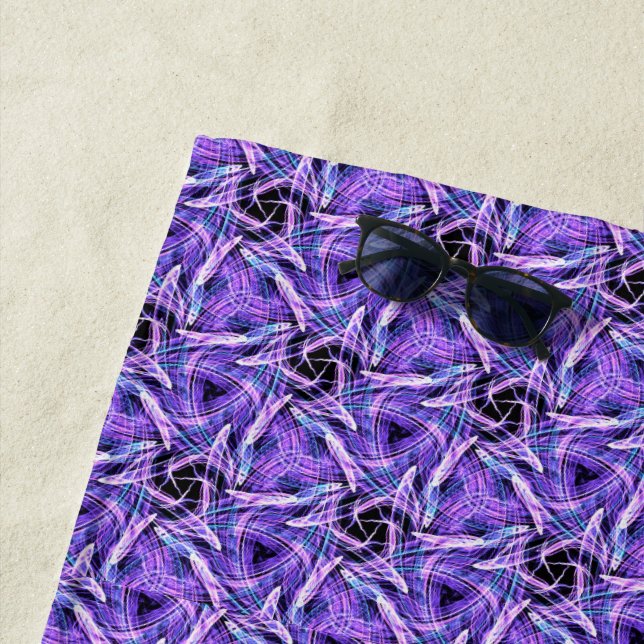 Violet Pulse Beach Towel (In Situ)