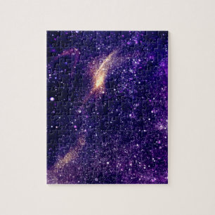 Violet purple abstract galaxy universe jigsaw puzzle