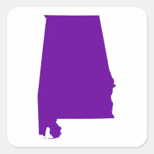 Violet Purple Alabama Square Sticker