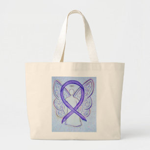 Violet Purple Awareness Ribbon Custom Tote Bag