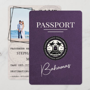 Violet Purple Bahamas Passport Save The Date