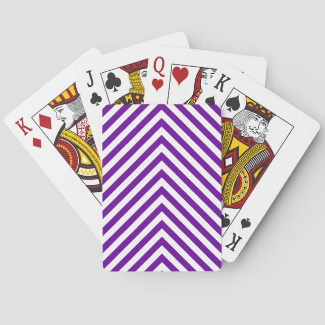 Violet Purple Big Zigzag Playing Cards (Back)