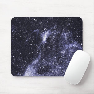 Violet purple black abstract galaxy mouse mat