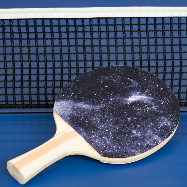 Violet purple black abstract galaxy ping pong paddle (Insitu)