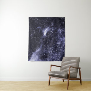 Violet purple black abstract galaxy tapestry