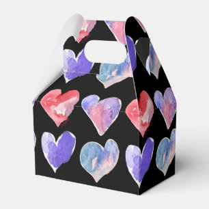 Violet Purple Black Hearts 5 Paper Box