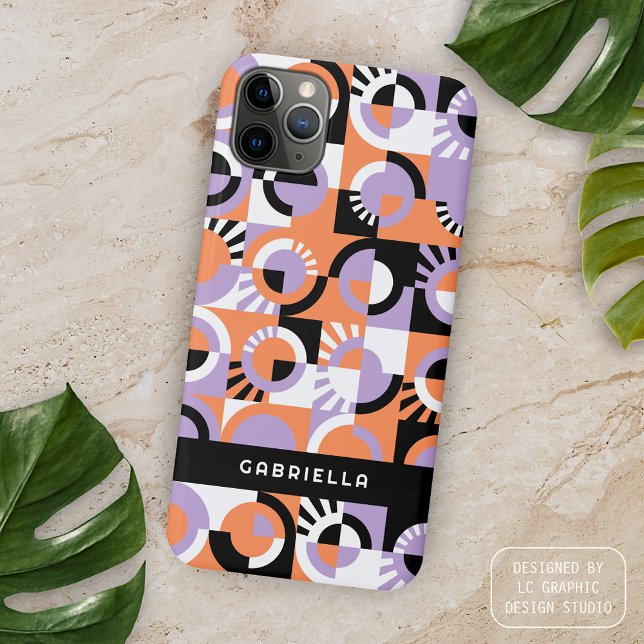 Violet Purple Black Orange Midcentury Art Pattern Case-Mate iPhone Case (Creator Uploaded)