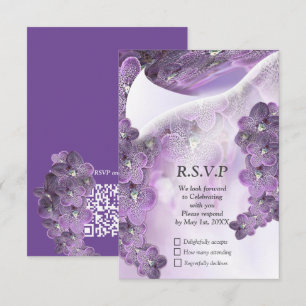 Violet Purple Blooming Flower Orchids RSVP Card