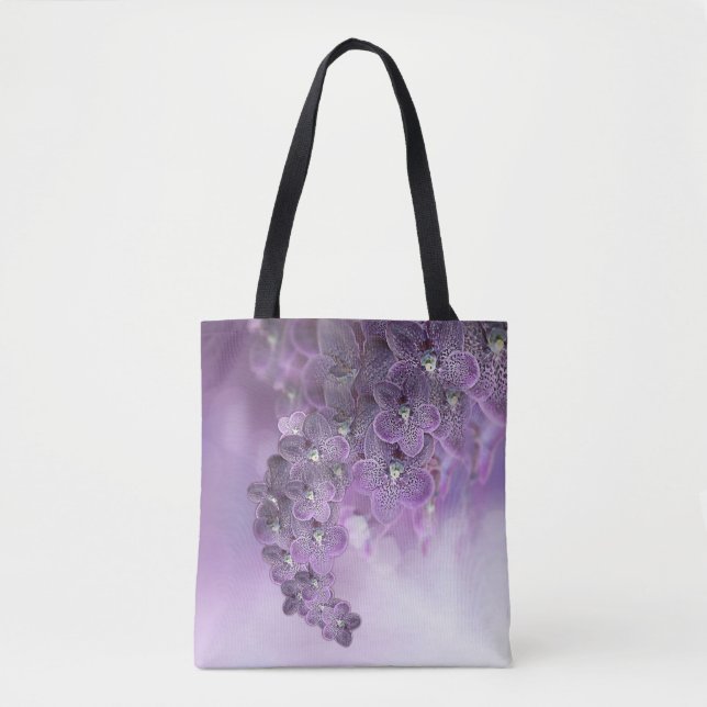 Violet Purple Blooming Flower Orchids Tote Bag (Front)