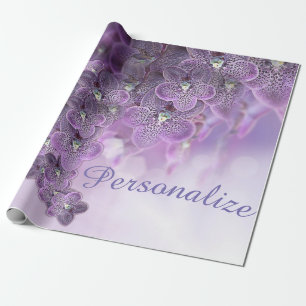 Violet Purple Blooming Flower Orchids Wrapping Paper