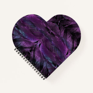Violet Purple blue black feather texture abstract Notebook