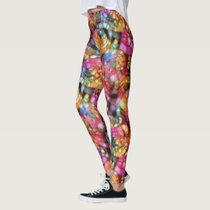 Violet Purple Blue Pink Black Bubbles Art Pattern Leggings