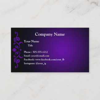 Violet Purple Damask Business Card