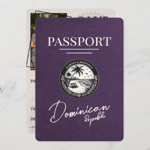 Violet Purple Dominican Republic Passport Save The Date