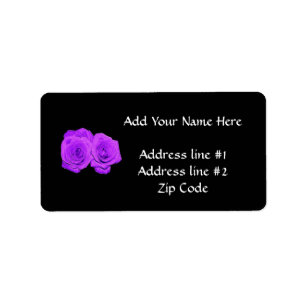 Violet/Purple "Enameled" Roses Label