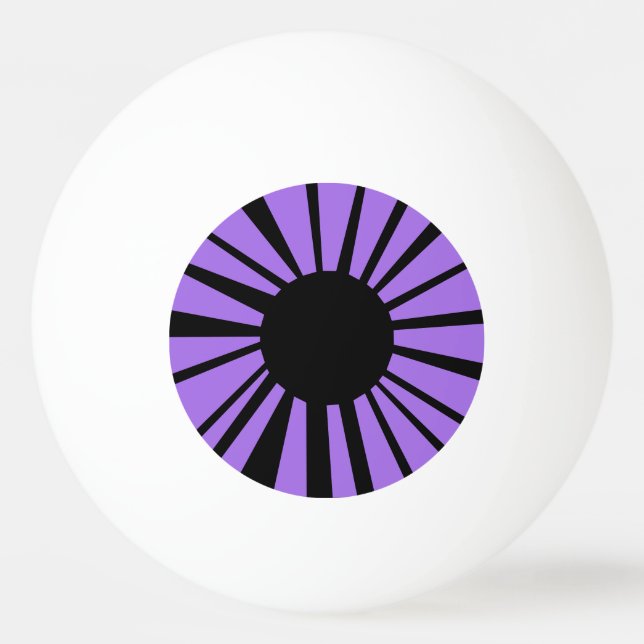 Violet Purple Eye and Black Pupil on White Eyeball Ping Pong Ball (Front)