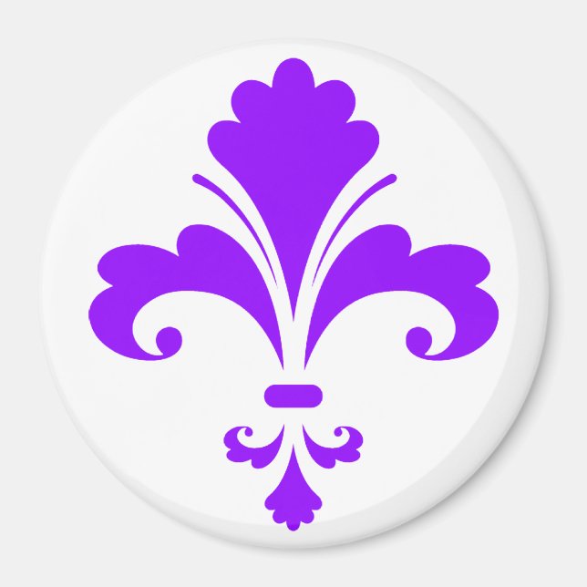 Violet Purple Fleur-de-lis Magnet (Front)