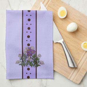 Violet Purple flowers Relax Cup kitchen towel