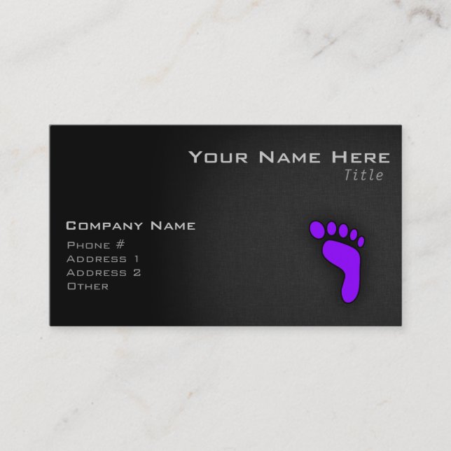 Violet Purple Footprint Business Card (Front)
