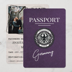 Violet Purple Germany Passport Save The Date