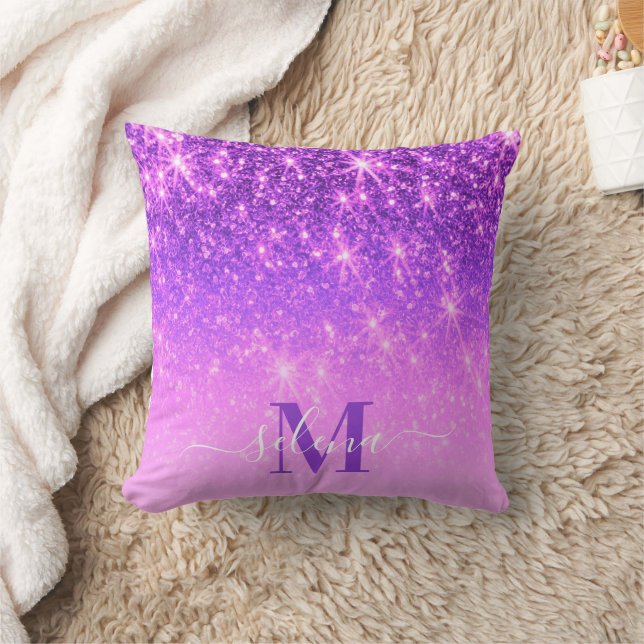 Violet Purple Glitter Cushion (Blanket)