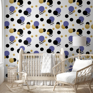 Violet Purple Gold Polka Dot Wallpaper