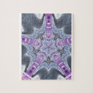Violet purple grey geometric art jigsaw puzzle