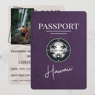 Violet Purple Hawaii Passport Save The Date