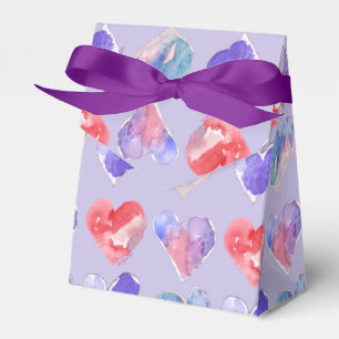 Violet Purple Hearts 5 Paper Box