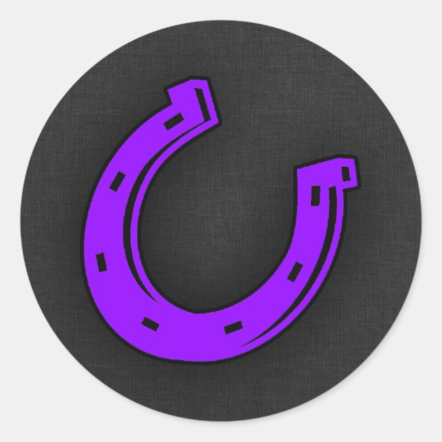 Violet Purple Horse shoe Classic Round Sticker (Front)