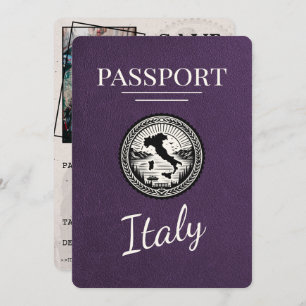 Violet Purple Italy Passport Save The Date