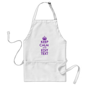 Violet Purple Keep Calm and Edit Your Own Text Standard Apron
