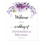 Violet Purple Lavender Floral Wedding Sign