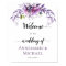 Violet Purple Lavender Floral Wedding Sign