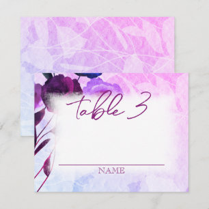 Violet, Purple, Lavender Roses Wedding Table Name Card