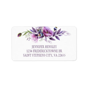 Violet Purple Lavender Wildflowers Address Label
