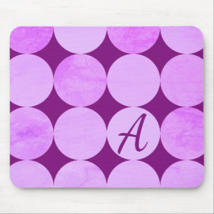 Violet, Purple Magenta & Pink Circles Monogram Mouse Mat