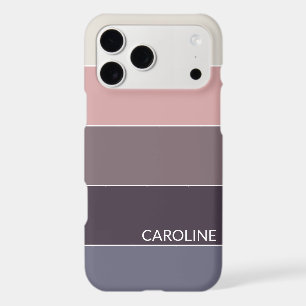 Violet Purple Mauve Taupe Peach Pink Stripes Art