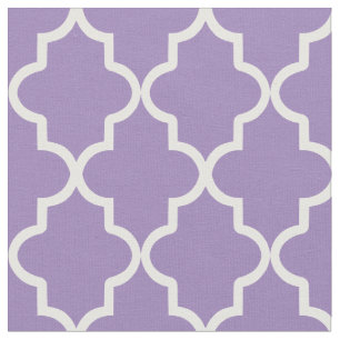 Violet Purple Moroccan Quatrefoil Fabric