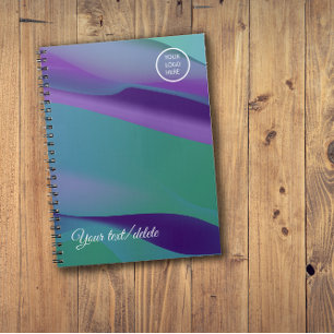 Violet purple name logo Spiral Photo Notebook