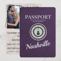 Violet Purple Nashville Passport Save The Date