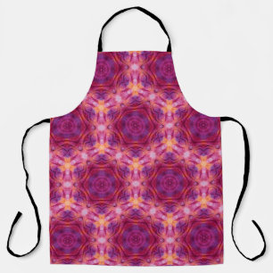 violet, purple, orange and blue watercolor kaleido apron
