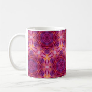 violet, purple, orange and blue watercolor kaleido coffee mug