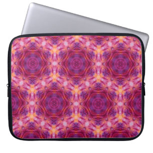 violet, purple, orange and blue watercolor kaleido laptop sleeve