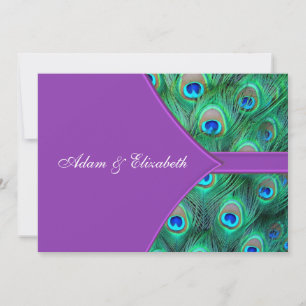 Violet Purple Peacock Wedding Invitations