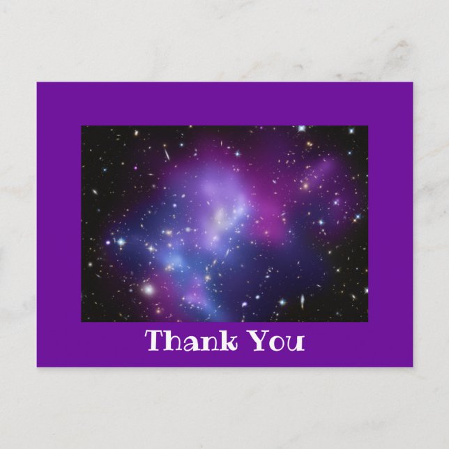 Violet Purple Photo Border Thank You Postcard (Front)